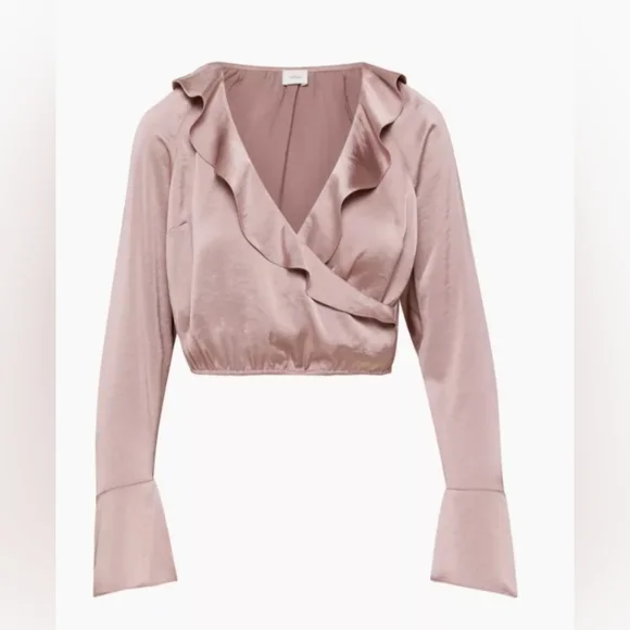 Spartina Satin BlouseSatin V-neck ruffle blouse - Picture 5 of 10